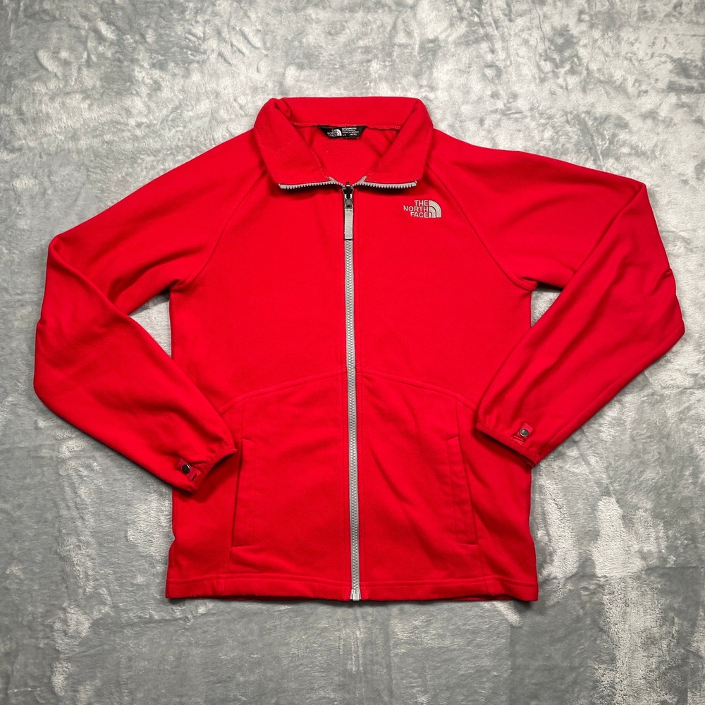 The North Face Fleece Jacket  Boys Large 14/16 Red Full Zip Outdoor Layer